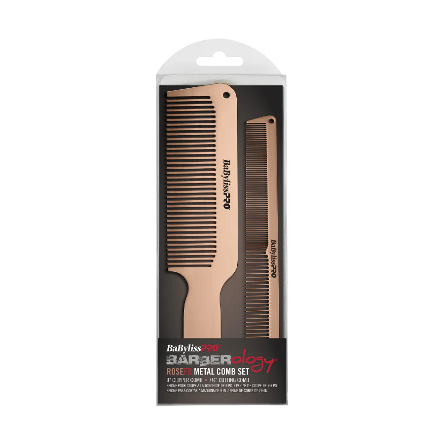 BaBylissPRO Barberology Metal Comb Set 2pc - Rose Gold - Image 4